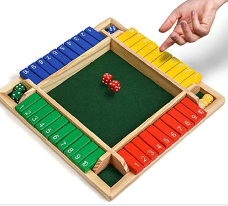 shut the box — green felt playing surface detail