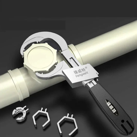 adjustable basin wrench — 300mm tool front view